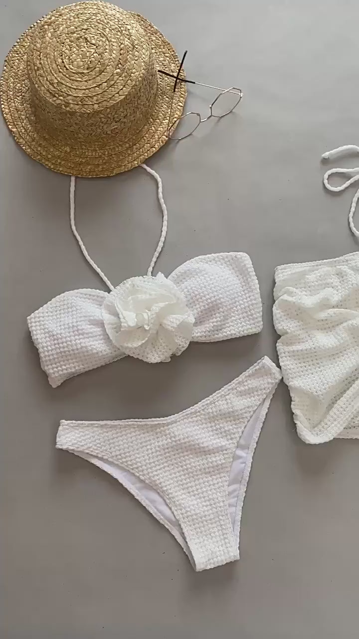 Liliana - Textured Bikini & Skirt Set