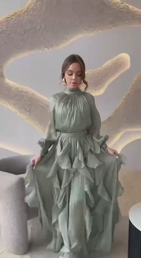 Celestine Cascade Ruffle Maxi Dress