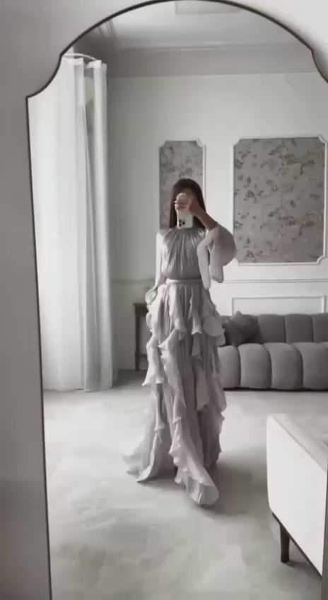 Celestine Cascade Ruffle Maxi Dress