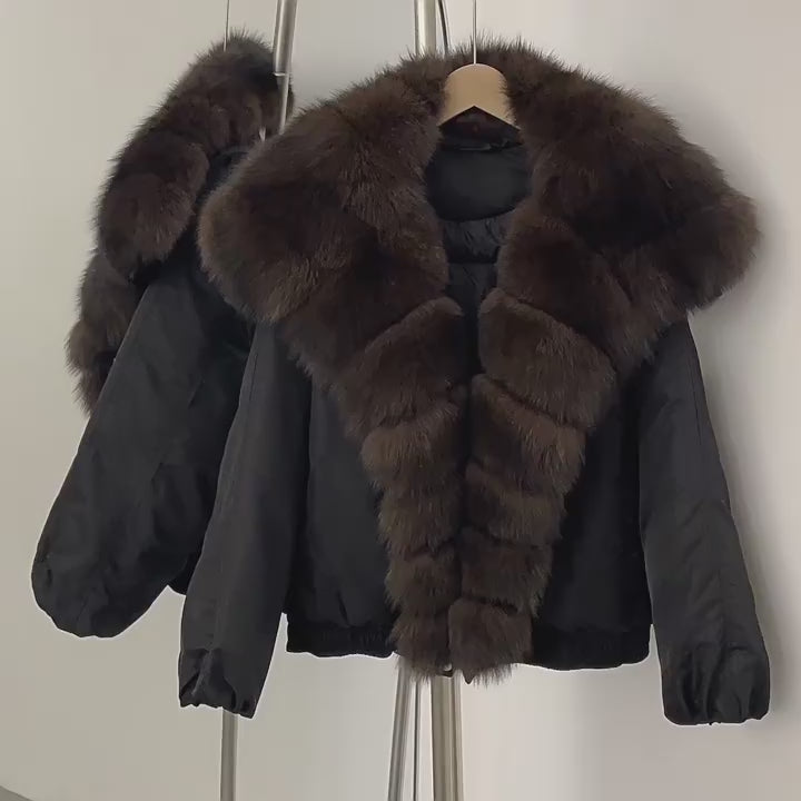 Arden Luxe - Faux Fur Collar Puffer Jacket