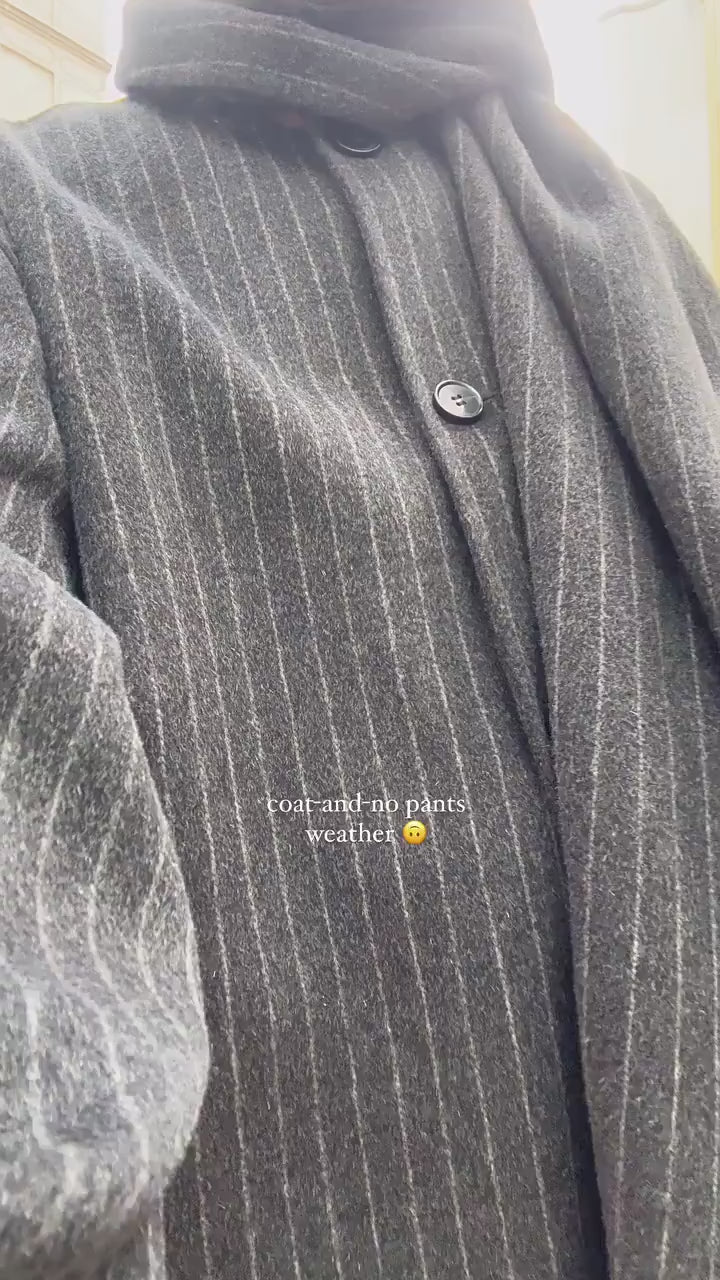 Milan - Pinstripe Scarf Coat