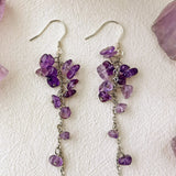 February Birth Stone Wisteria Amethyst Dangle Earrings - VibeSoothe